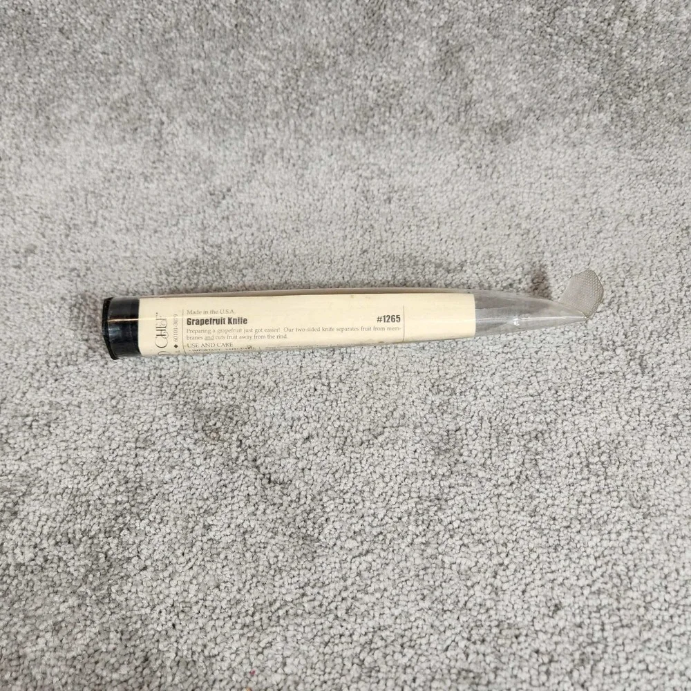 Pampered Chef Grapefruit Knife Silver Black Two Sided Blade 1265 Unisex OS‎